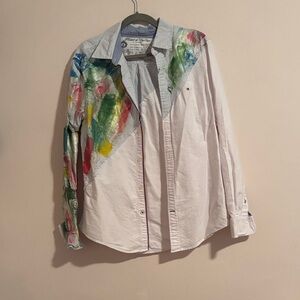 Tommy Hilfiger Colorful Artistic Button Down Shirt